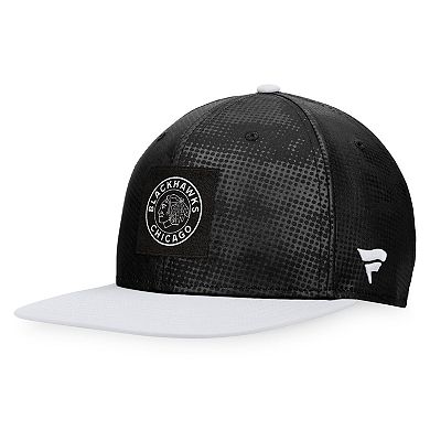 Men's Fanatics Branded Black/White Chicago Blackhawks Authentic Pro Alternate Logo Snapback Hat