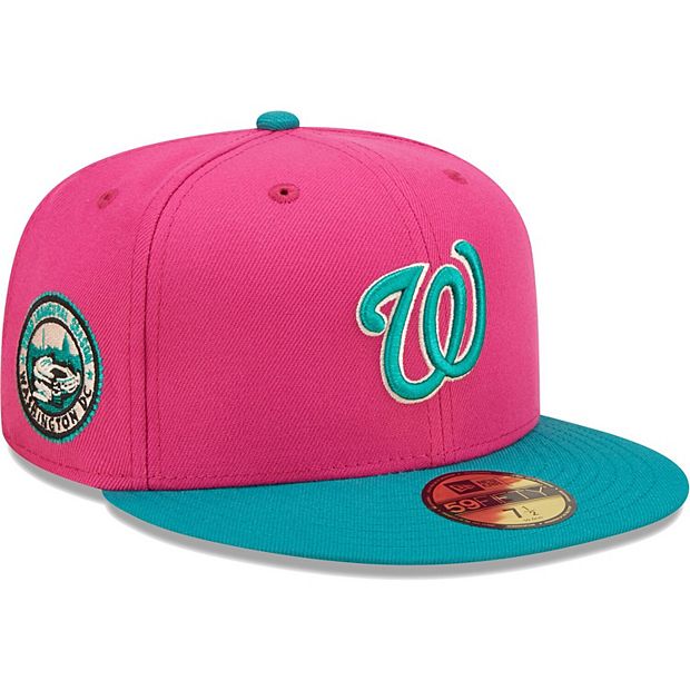 Washington Nationals New Era Pink Under Visor 59FIFTY Fitted Hat - Gray
