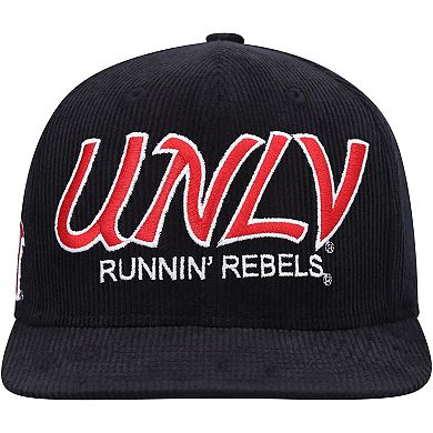 Youth Mitchell & Ness Black UNLV Rebels Corduroy Script Snapback Hat