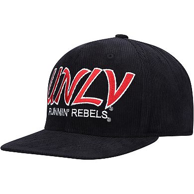 Youth Mitchell & Ness Black UNLV Rebels Corduroy Script Snapback Hat