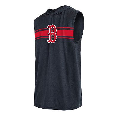 Men's New Era Navy Boston Red Sox Sleeveless Pullover Hoodie
