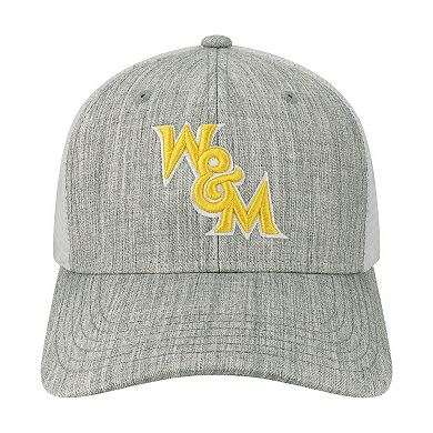 Men's Heather Gray/White William & Mary Tribe The Champ Trucker Snapback Hat