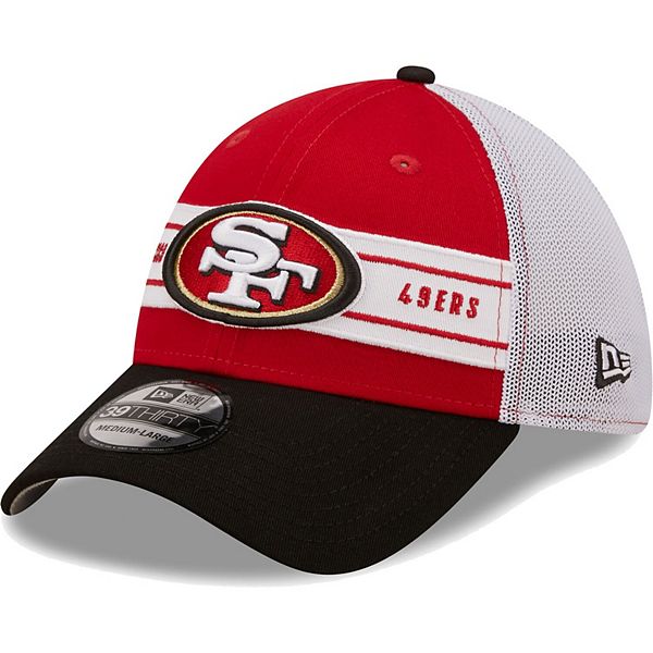 Men's New Era Black San Francisco 49ers Throwback Main 39THIRTY Flex Hat