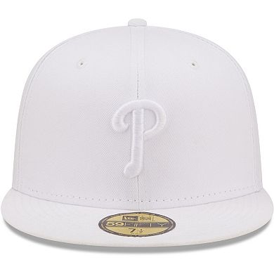 Men's New Era Philadelphia Phillies White on White 59FIFTY Fitted Hat