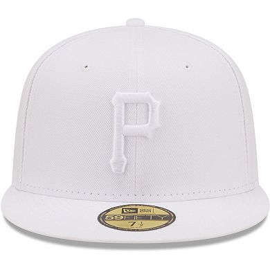 Men's New Era Pittsburgh Pirates White on White 59FIFTY Fitted Hat