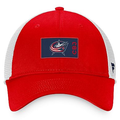 Men's Fanatics Branded Red/White Columbus Blue Jackets Authentic Pro Rink Trucker Snapback Hat
