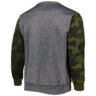 Men's Fanatics Branded Heather Charcoal Brooklyn Nets Camo Stitched Sweatshirt