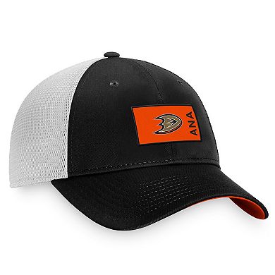 Men's Fanatics Branded Black/White Anaheim Ducks Authentic Pro Rink Trucker Snapback Hat