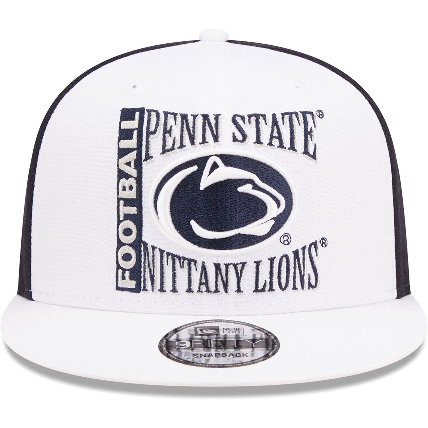 Men's New Era White/Navy Penn State Nittany Lions Retro Sport 9FIFTY ...