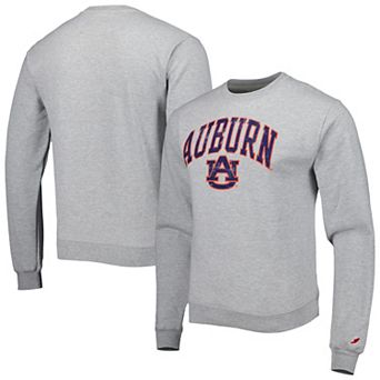 Men's League Collegiate Wear Heather Gray Auburn Tigers 1965 Arch Essential Fleece Pullover Sweatshirt
