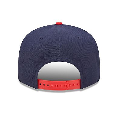 Men's New Era Navy/Red New England Patriots Wordmark Flow 9FIFTY Snapback Hat