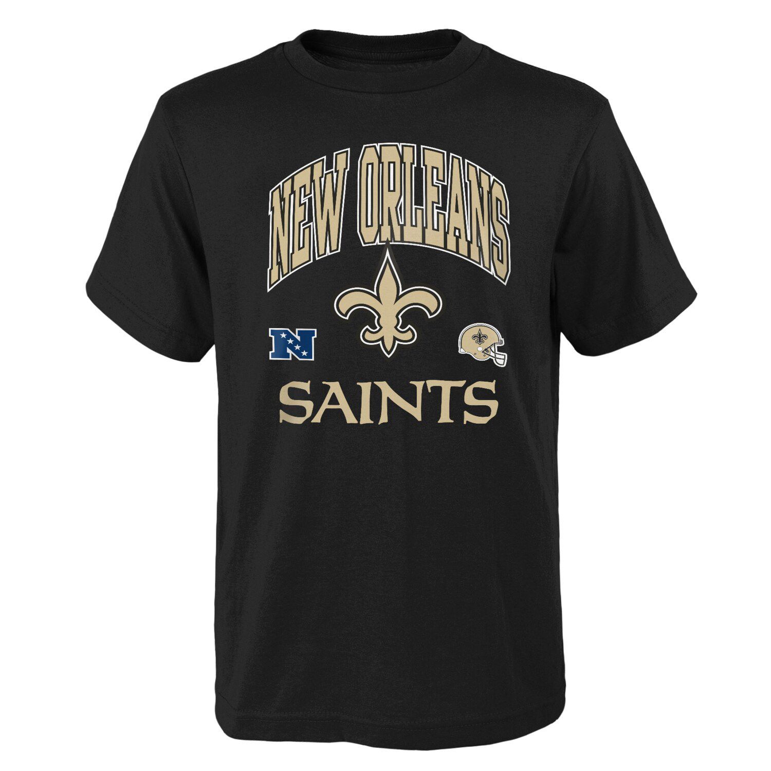 New Orleans Saints T Shirt - White Stripe - BLACK & GOLD SPORTS