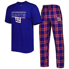 Men's Nike Heathered Royal/Heathered Red New York Giants Color Block Team Name T-Shirt Size: Small