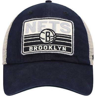 Men's '47 Black/Natural Brooklyn Nets Four Stroke Clean Up Snapback Hat