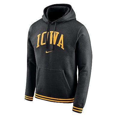 Men's Nike Black Iowa Hawkeyes Sketch Retro Pullover Hoodie