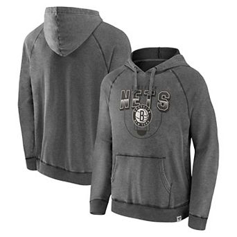 Men's Fanatics Branded Gray Brooklyn Nets Acquisition True Classics Vintage Snow Wash Pullover Hoodie