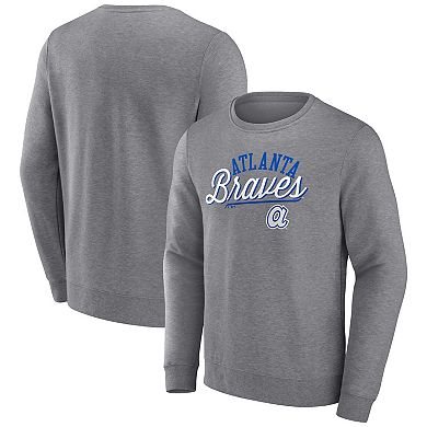 Men's Heather Gray Fanatics Branded Atlanta Braves Simplicity Pullover Sweatshirt