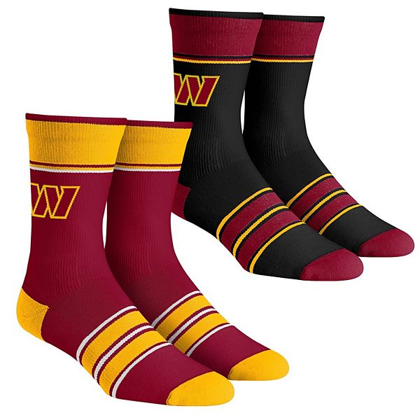 Youth Rock Em Socks Washington Commanders MultiStripe 2Pack Team Crew