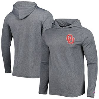 Men's Champion Gray Oklahoma Sooners Hoodie Long Sleeve T-Shirt