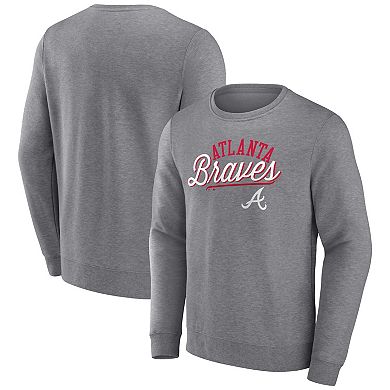 Men's Fanatics Branded Heather Gray Atlanta Braves Simplicity Pullover Sweatshirt