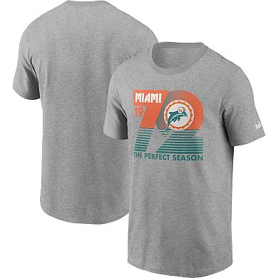 Men's Nike Heathered Gray Miami Dolphins Hometown Collection 1972 T-Shirt