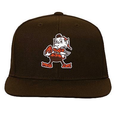 Youth Mitchell & Ness Brown Cleveland Browns Gridiron Classics Ground Snapback Hat