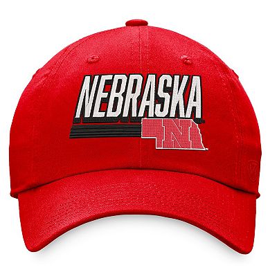 Men's Top of the World Red Nebraska Huskers Slice Adjustable Hat