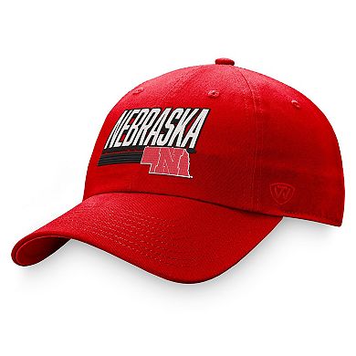 Men's Top of the World Red Nebraska Huskers Slice Adjustable Hat