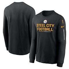 Men's Nike Heather Black Pittsburgh Steelers Slub Fashion Long Sleeve T-Shirt Size: Medium