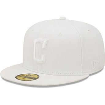 Men's New Era Cleveland Guardians White on White 59FIFTY Fitted Hat