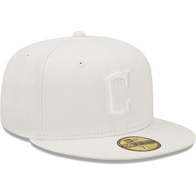 Men's New Era Cleveland Guardians White on White 59FIFTY Fitted Hat
