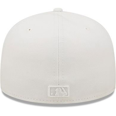 Men's New Era Cleveland Guardians White on White 59FIFTY Fitted Hat