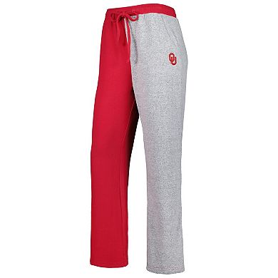 Women's ZooZatz Crimson/Gray Oklahoma Sooners Colorblock Cozy Tri-Blend Lounge Pants