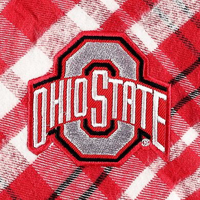 Women's Scarlet Ohio State Buckeyes Plus Size Mainstay Long Sleeve Button-Up Shirt