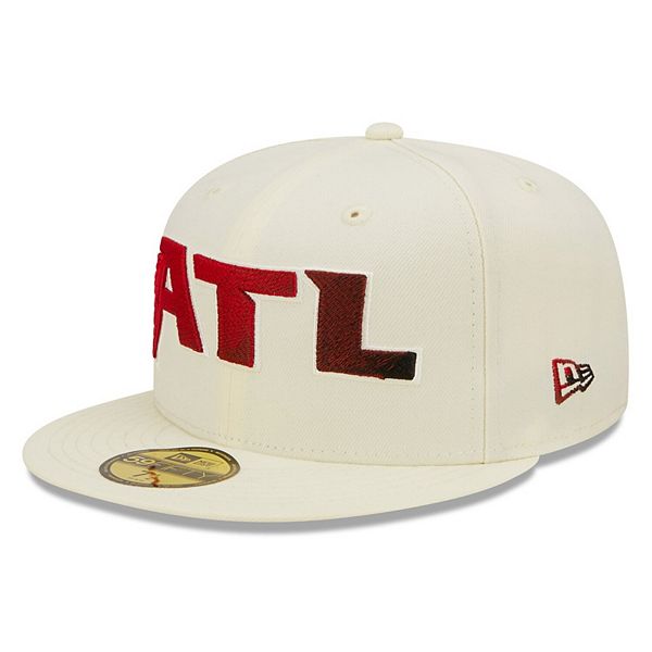 Men's New Era Cream Atlanta Falcons Chrome Dim 59FIFTY Fitted Hat