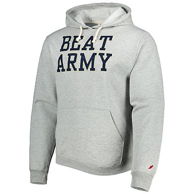 Men's League Collegiate Wear Heather Gray Navy Midshipmen Local Essential Fleece Pullover Hoodie