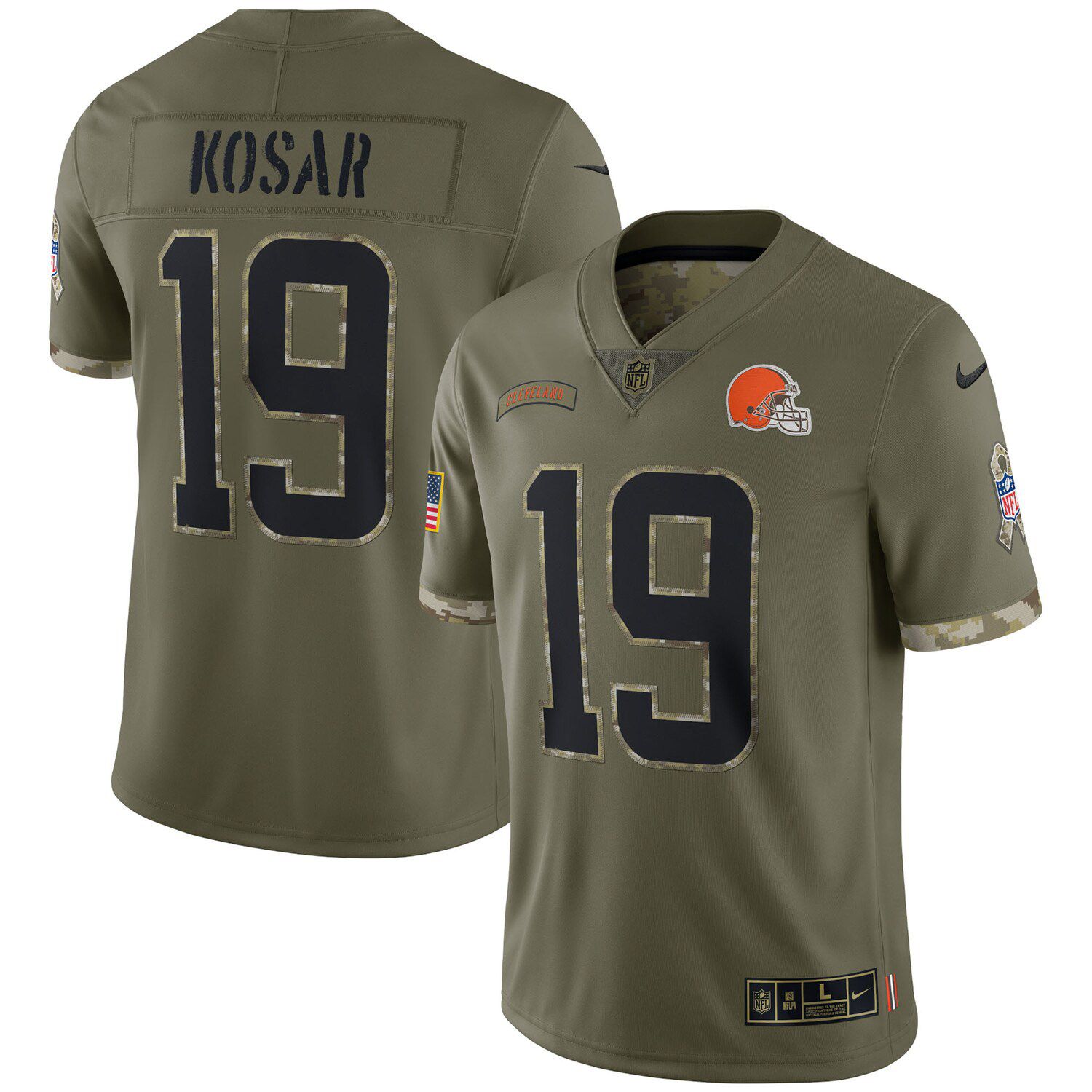 Men's Nike Nick Chubb Brown Cleveland Browns 2023 Salute to Service Limited Jersey Size: 3XL