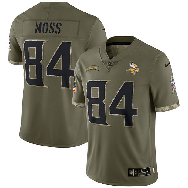 Men's Minnesota Vikings Randy Moss Nike Olive 2022 Salute To Service  Retired Player Limited Jersey