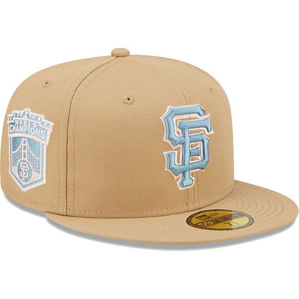 San Francisco Giants New Era 2010 World Series Champions Sky Blue  Undervisor 59FIFTY Fitted Hat - Tan