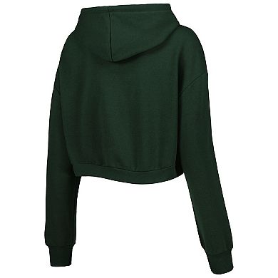 Women's The Wild Collective Green Green Bay Packers Cropped Pullover Hoodie