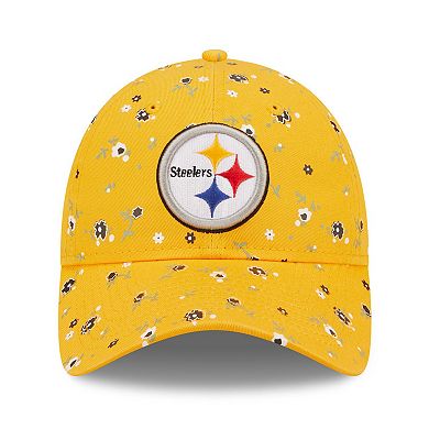 Women's New Era Gold Pittsburgh Steelers  Floral 9TWENTY Adjustable Hat