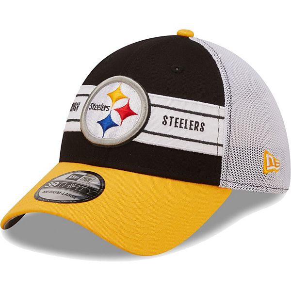 Pittsburgh Steelers New Era All Day A-Frame Trucker 9FORTY Adjustable Hat -  Black