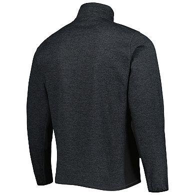 Men's Antigua Heathered Black Vegas Golden Knights Course Quarter-Zip Jacket