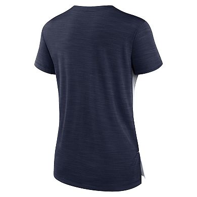 Women's Nike White/Navy Tennessee Titans Impact Exceed Performance Notch Neck T-Shirt