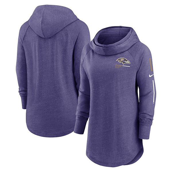 Women's Nike Purple Baltimore Ravens Minimal Statement Raglan Funnel Neck  Pullover Hoodie