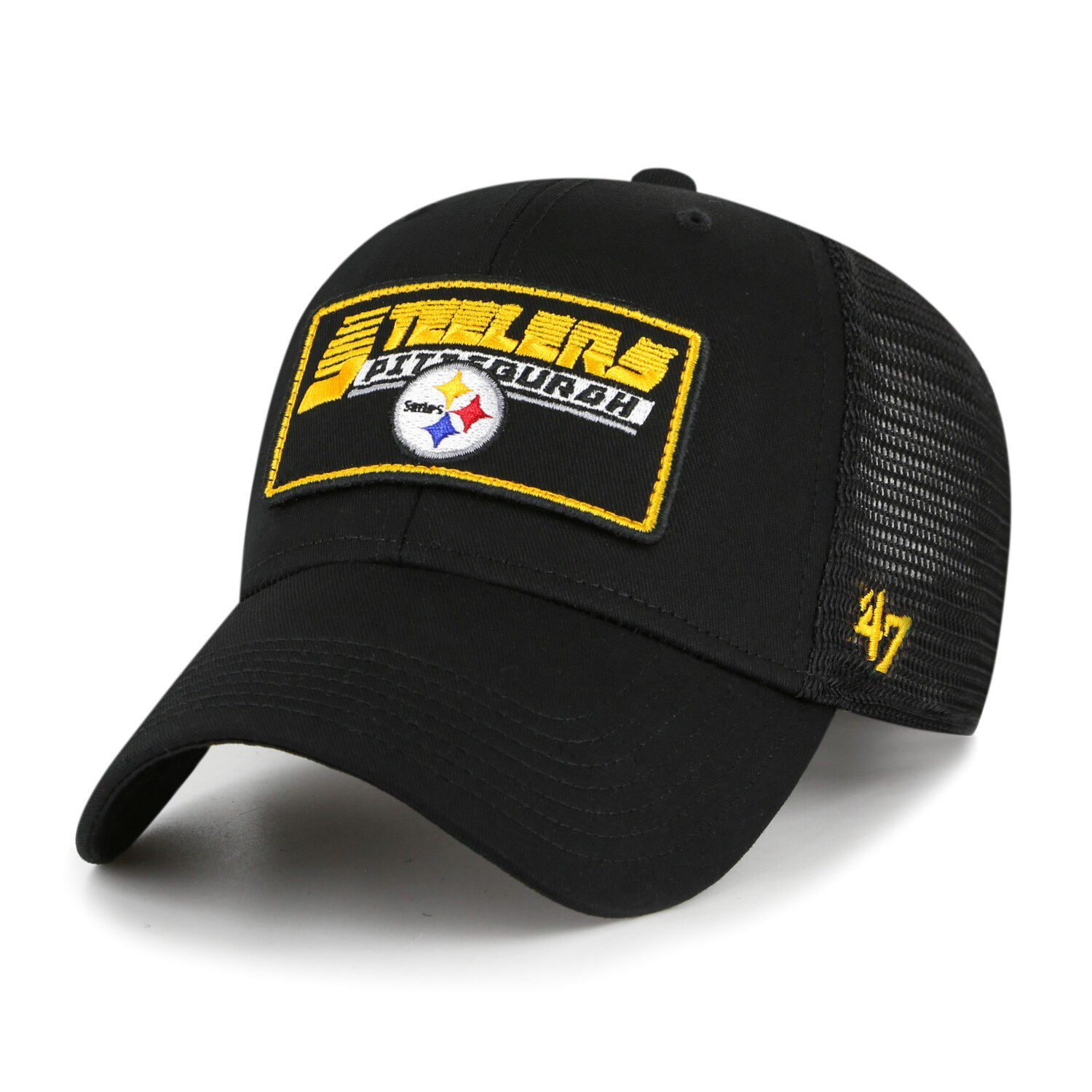 Men's Pittsburgh Steelers '47 Black/White Interlude MVP Trucker