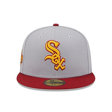 Men's New Era Gray/Red Chicago White Sox Navy Undervisor 59FIFTY Fitted Hat