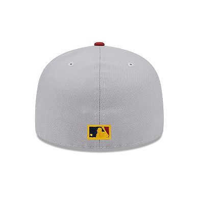 Men's New Era Gray/Red Chicago Cubs Navy Undervisor 59FIFTY Fitted Hat