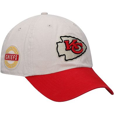 Men's '47 Cream/Red Kansas City Chiefs Sidestep Clean Up Adjustable Hat