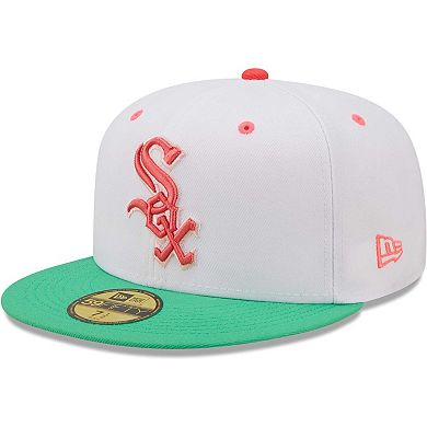 Men's New Era White/Green Chicago White Sox Inaugural Season at Comiskey Park Watermelon Lolli 59FIFTY Fitted Hat